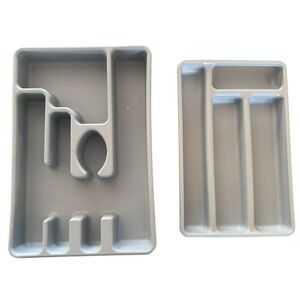 2 Vintage Rubbermaid Light Blue Plastic Drawer Organizer Trays Models 0522, 2921